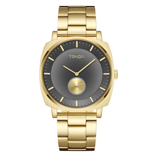 TRNDA Men's Gold Stainless Steel Watch, Grey Dial | TRNDA-45MM-0