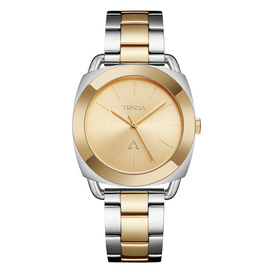 TRNDA Women's Stainless Steel Watch, Silver-Gold Band | TRN-35.8-0