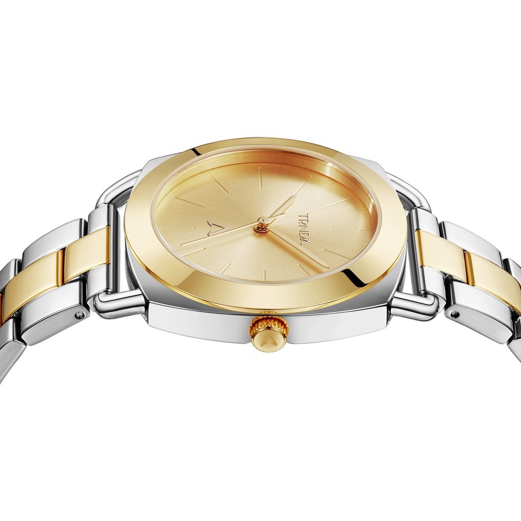 TRNDA Women's Stainless Steel Watch, Silver-Gold Band | TRN-35.8-2