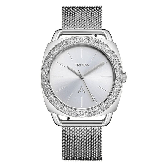 TRNDA Women's Stainless Steel Watch, Silver Mesh Band | TRN-35.8S-0