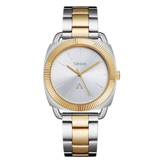 TRNDA Women's Stainless Steel Watch, Silver-Gold Band | TRN-35.8MM-0