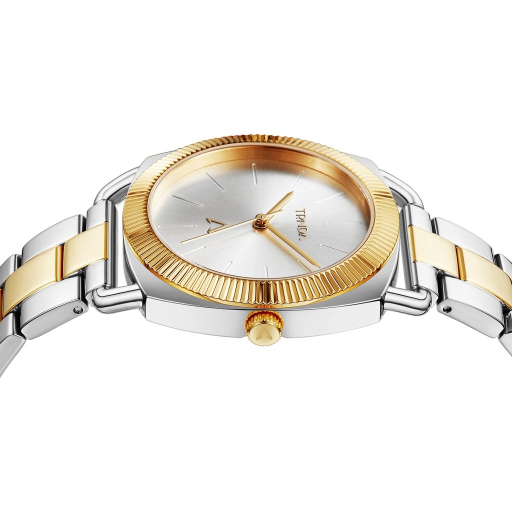 TRNDA Women's Stainless Steel Watch, Silver-Gold Band | TRN-35.8MM-2