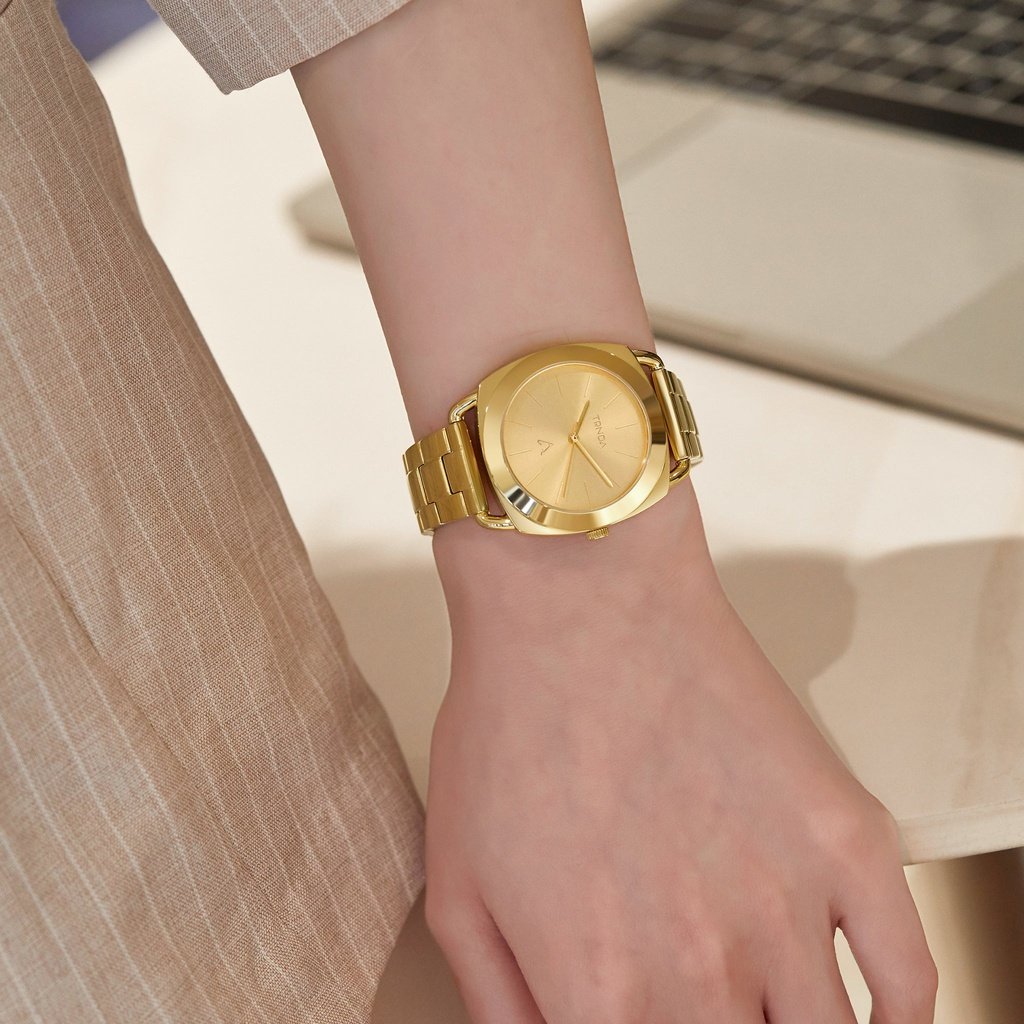 TRNDA Women's Gold Stainless Steel Watch, Unique Dial | TRNDA35.8-1