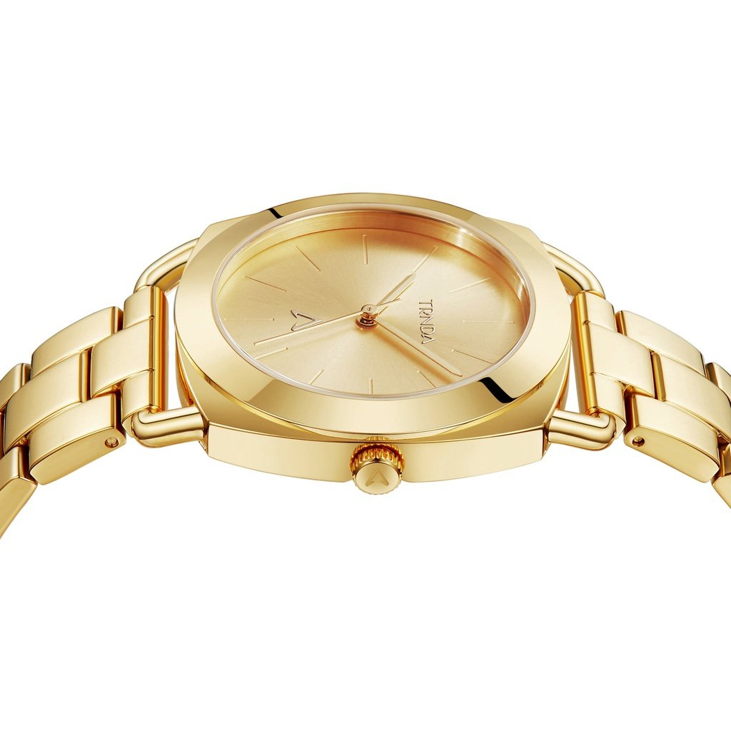 TRNDA Women's Gold Stainless Steel Watch, Unique Dial | TRNDA35.8-2