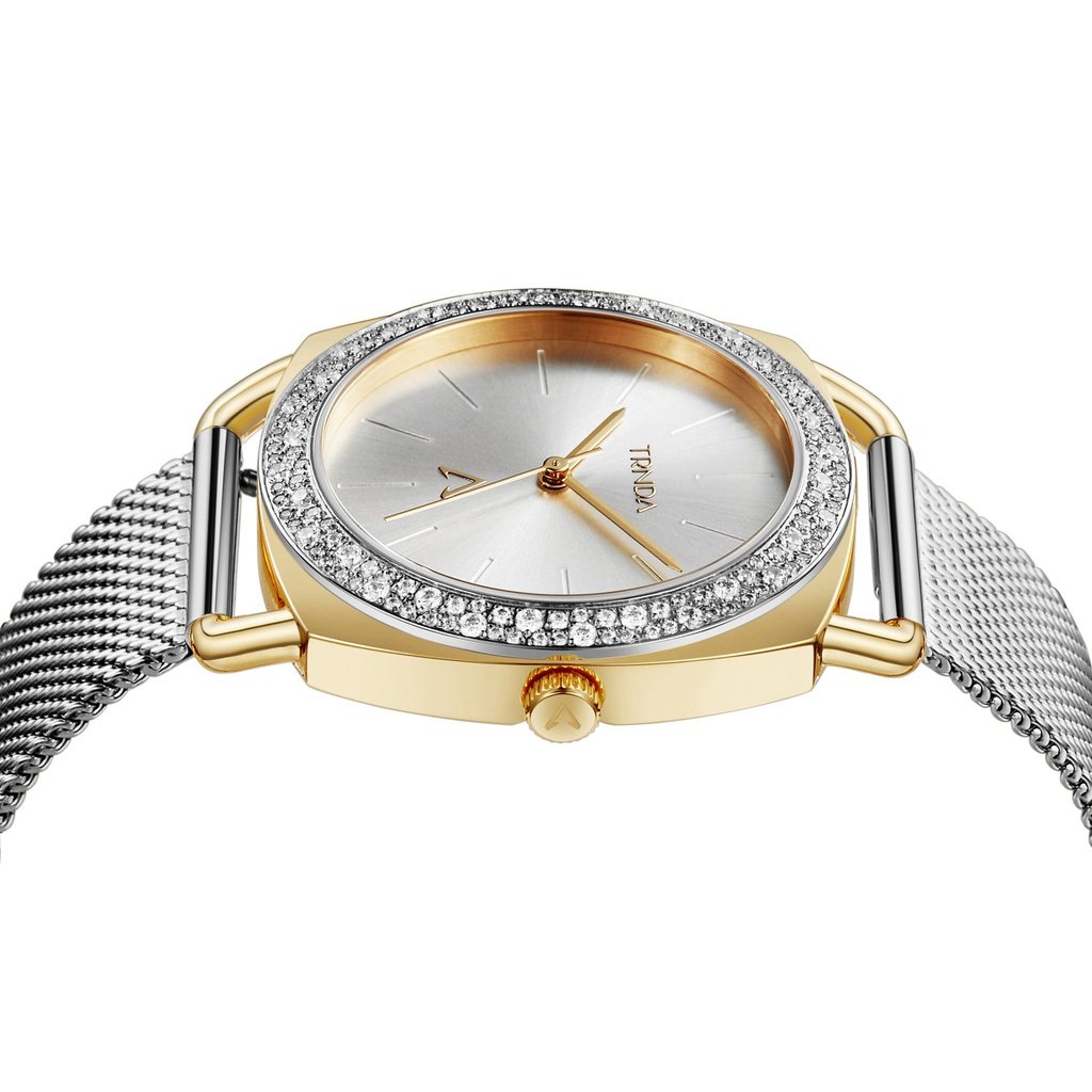 TRNDA Women's Stainless Steel Gold Watch, Silver Dial | TRNDA-W35.8-2