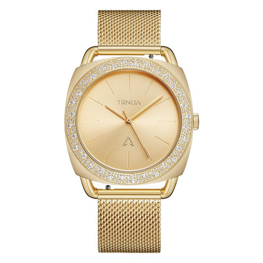 TRNDA Women's Gold Stainless Steel Watch, Gold Dial | TRD-1234-0