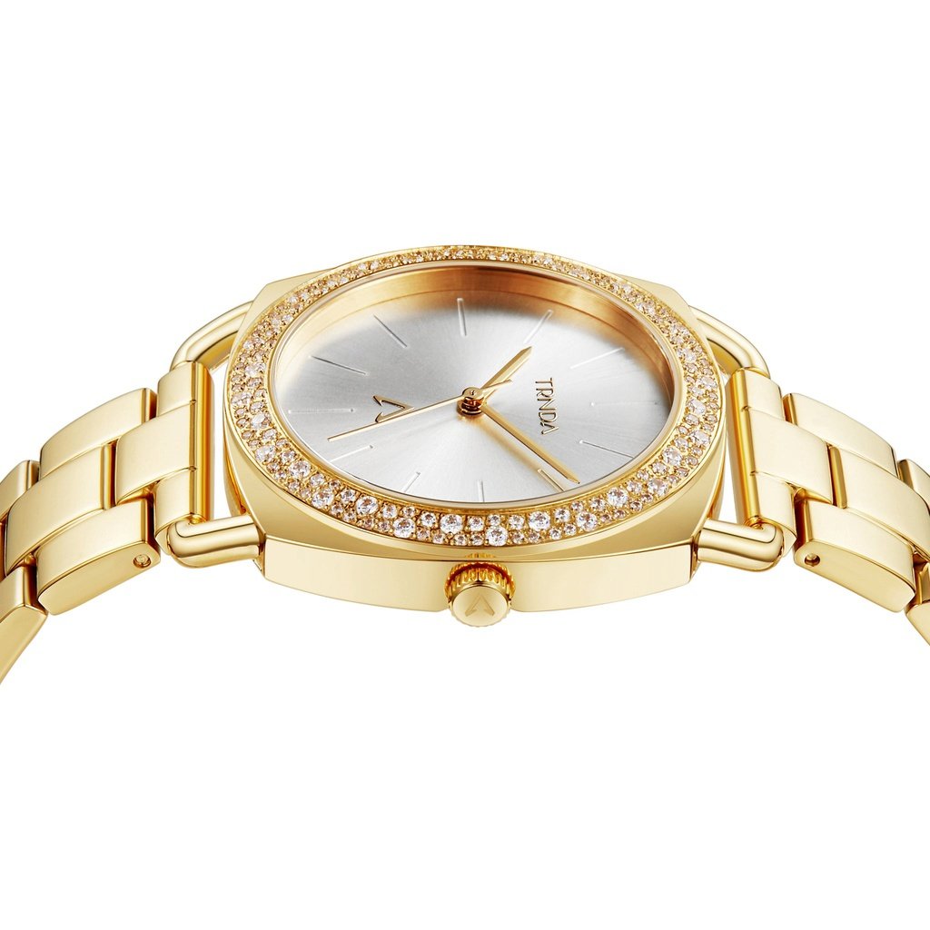TRNDA Women's Gold Stainless Steel Watch, Silver Dial | TRNDA35.8-2