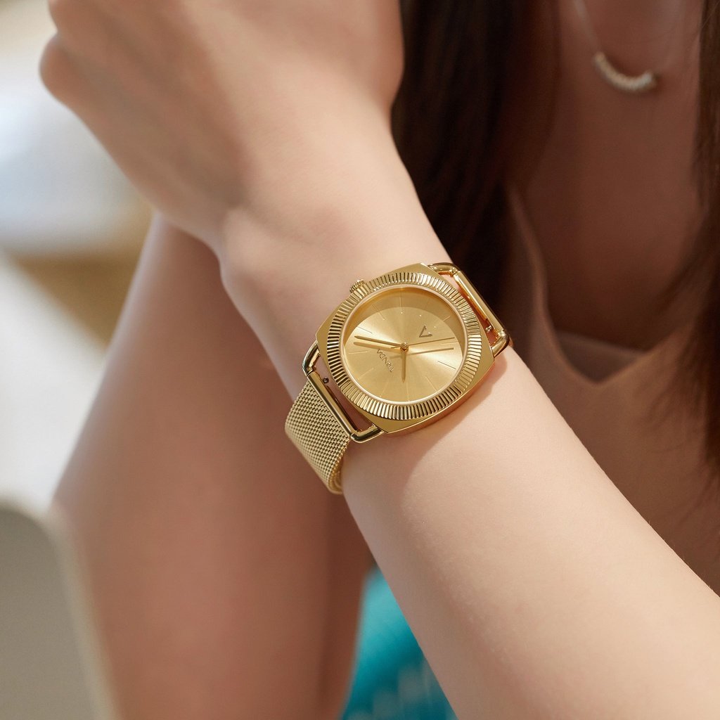 TRNDA Women's Gold Stainless Steel Watch, Gold Dial | TRNDA-001-1