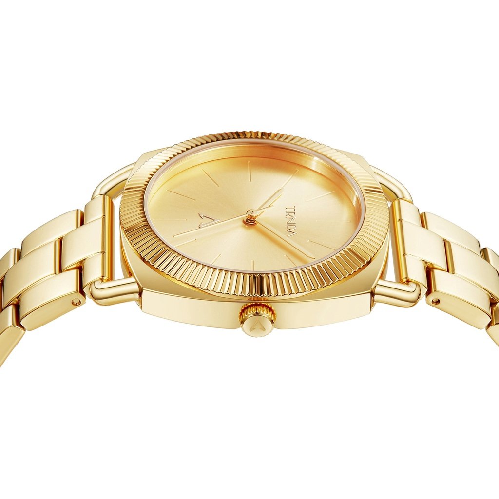 TRNDA Women's Gold Stainless Steel Watch, Round Case | TRN-35.8G-2