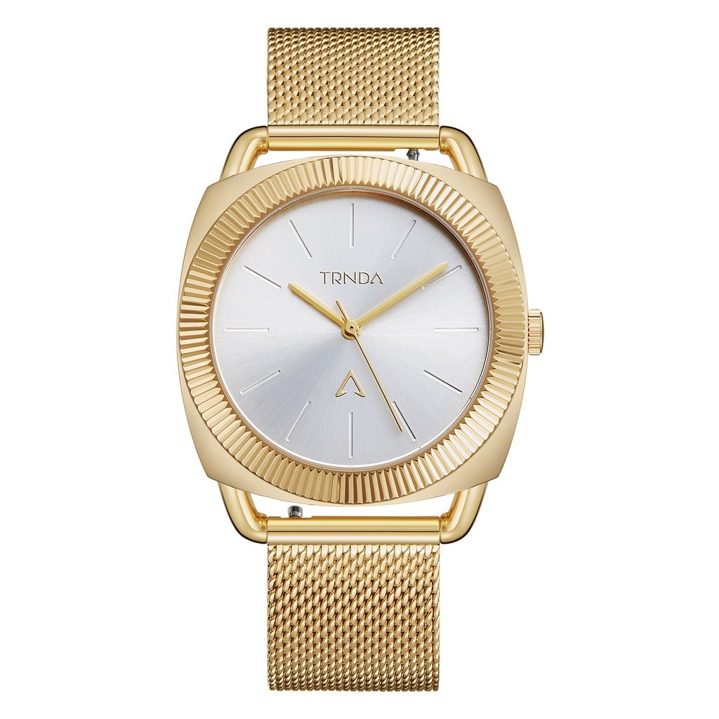 TRNDA Women's Gold Stainless Steel Watch, Silver Dial | TRD-W35.8-0