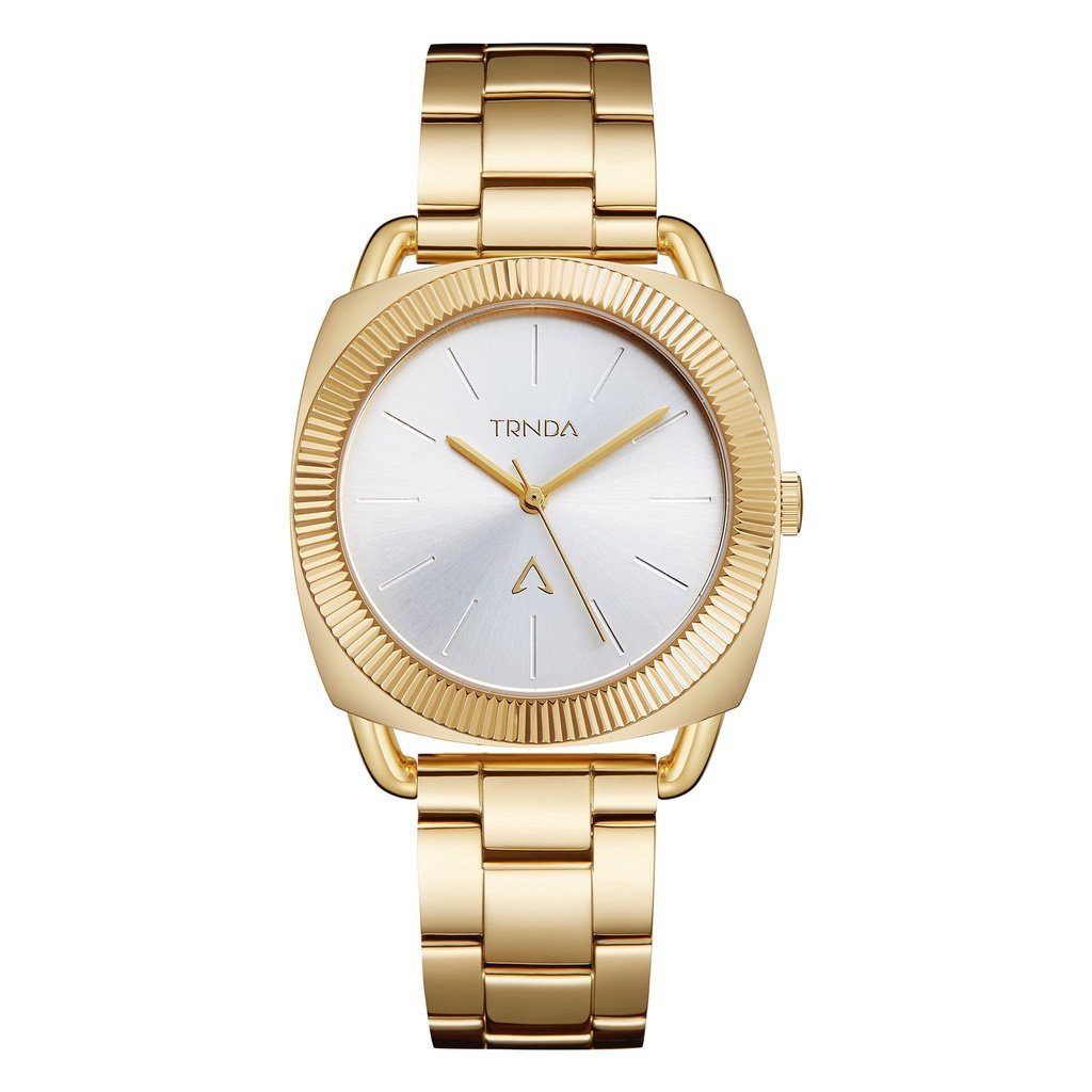 TRNDA Women's Gold Stainless Steel Watch, Silver Dial | TRN-1234-0