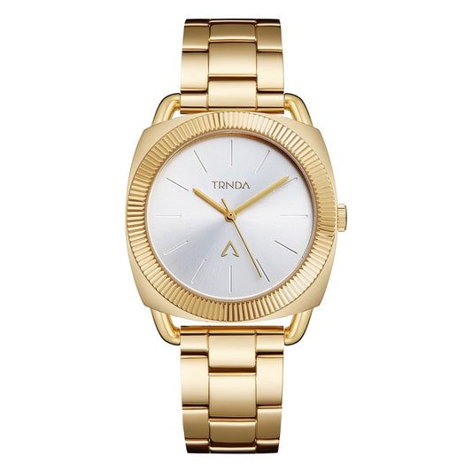 TRNDA Women's Gold Stainless Steel Watch, Silver Dial | TRN-1234-0