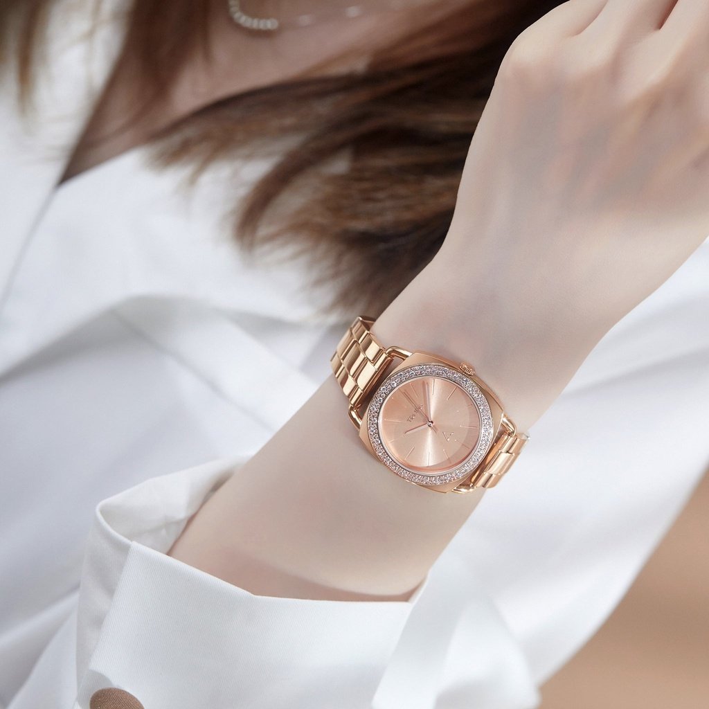 TRNDA Women's Rose Gold Stainless Steel Watch, Round Dial | TRN-001-1