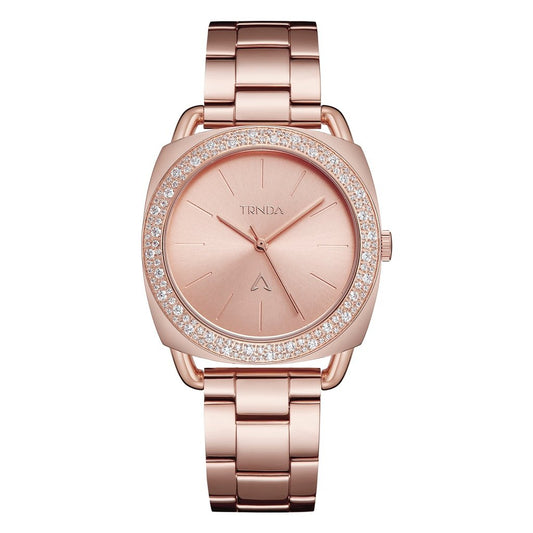 TRNDA Women's Rose Gold Stainless Steel Watch, Round Dial | TRN-001-0