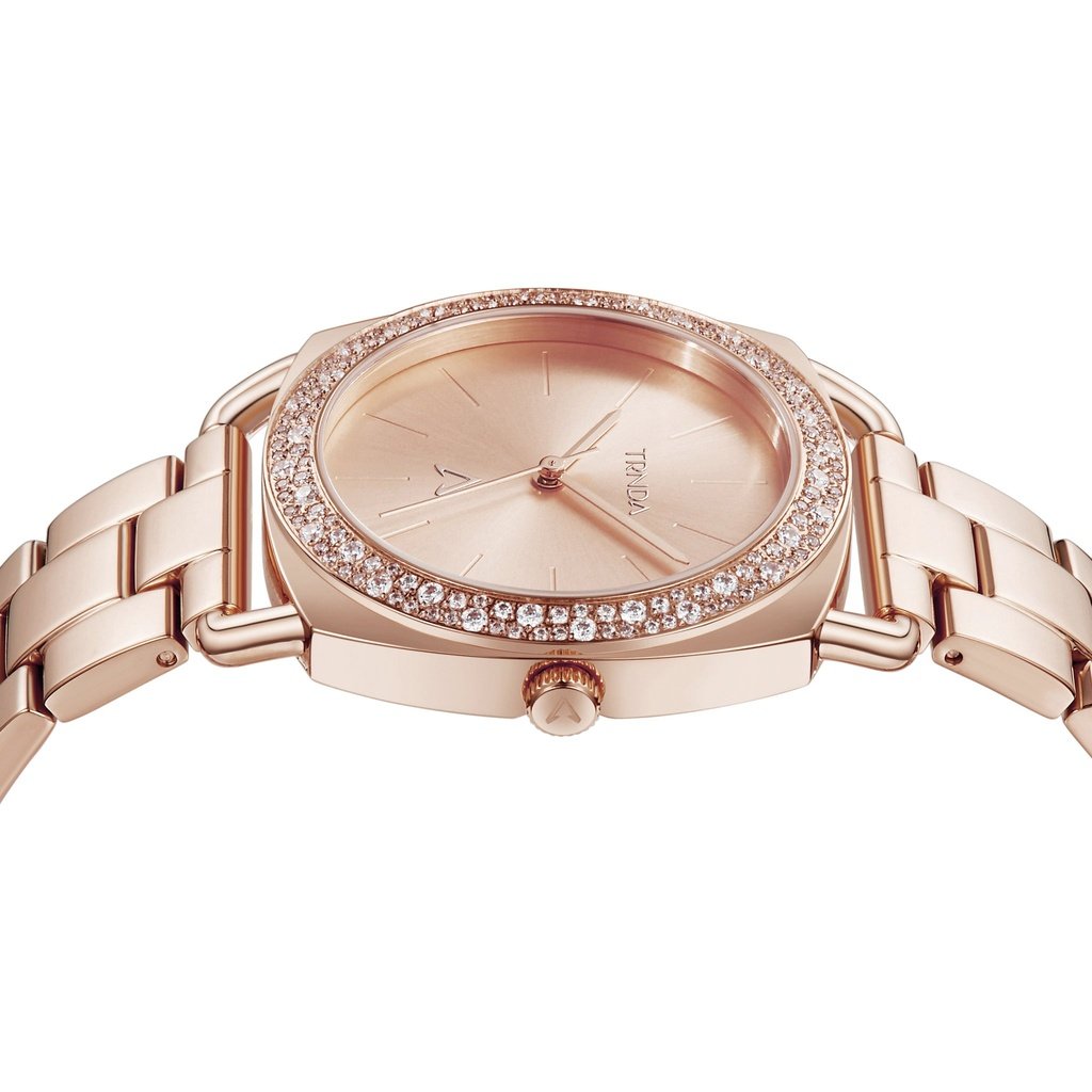 TRNDA Women's Rose Gold Stainless Steel Watch, Round Dial | TRN-001-2