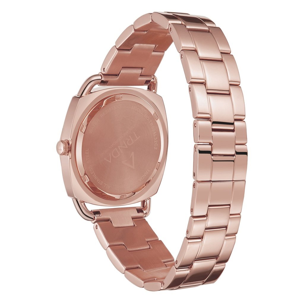 TRNDA Women's Rose Gold Stainless Steel Watch, Round Dial | TRN-001-3