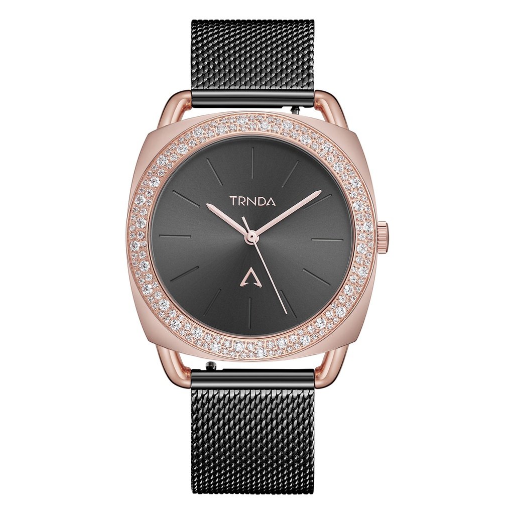 TRNDA Women's Rose Gold Watch, Black Dial | TRNDA-RG35.8-0