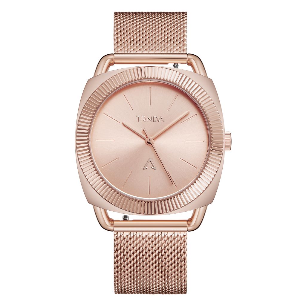 TRNDA Women's Rose Gold Stainless Steel Watch, Unique Dial | TRN-RG35.8-0