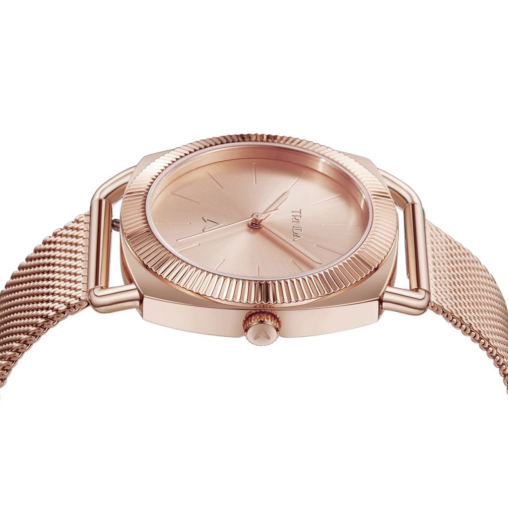 TRNDA Women's Rose Gold Stainless Steel Watch, Unique Dial | TRN-RG35.8-2