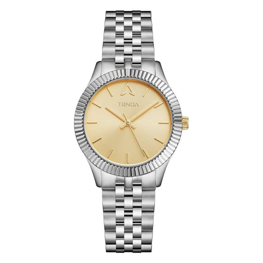 TRNDA Women's Stainless Steel Watch, Gold Dial | TR32MM-0