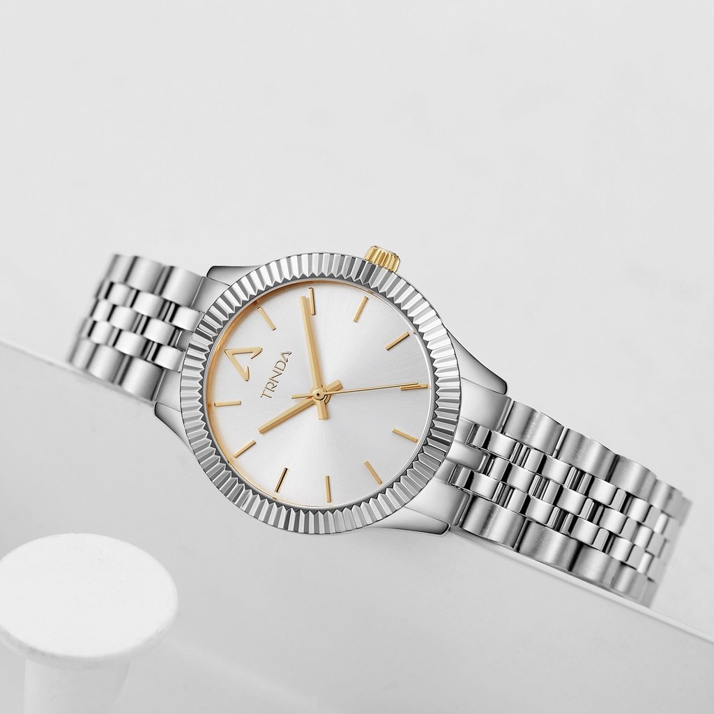 TRNDA Women's Stainless Steel Watch, Silver Dial | TRNDA-S32MM-4