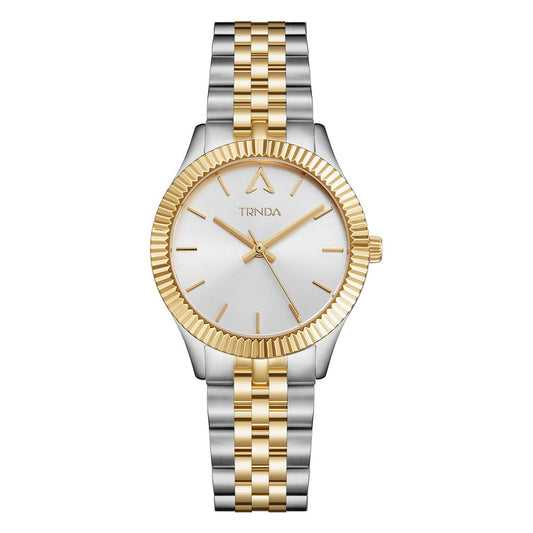 TRNDA Women's Stainless Steel Watch, Silver & Gold Dial | TRN32MM-0