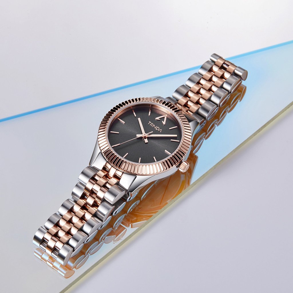 TRNDA Women's Stainless Steel Watch, Gray Dial | TRN-032SRG-4