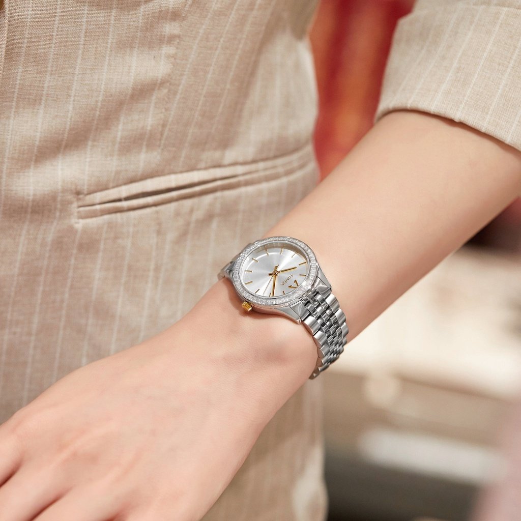 TRNDA Women's Stainless Steel Silver Watch, Unique Dial | TRNDA32MM-1