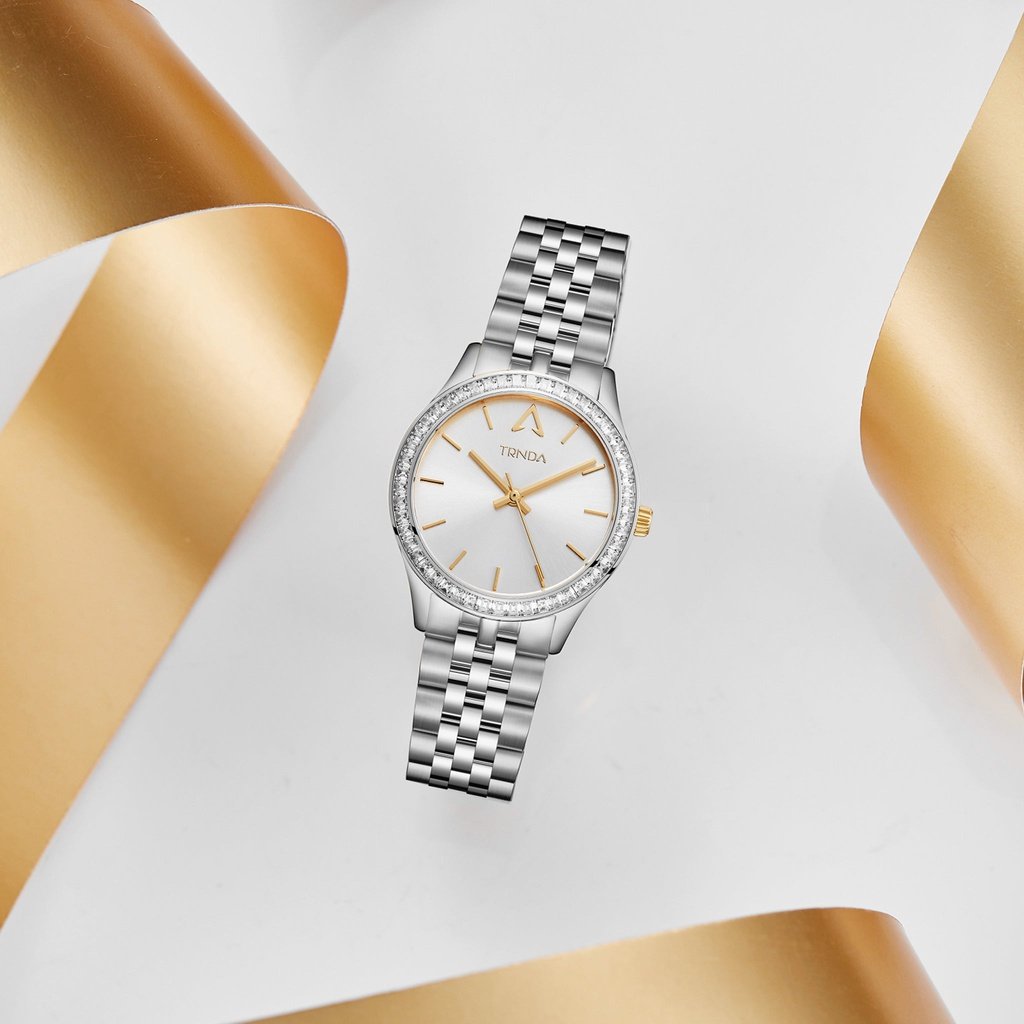 TRNDA Women's Stainless Steel Silver Watch, Unique Dial | TRNDA32MM-4