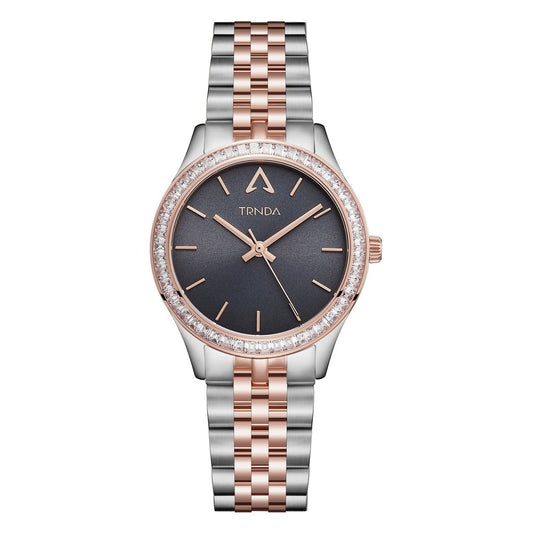TRNDA Women's Stainless Steel Watch, Gray Dial & Rose Gold | TR32MM-0