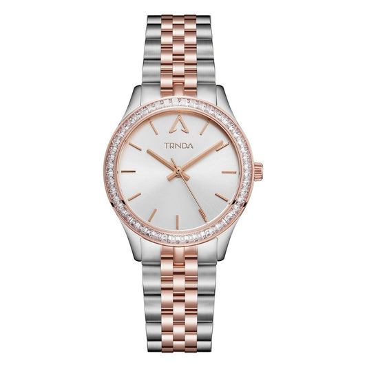 TRNDA Women's Stainless Steel Watch, Silver & Rose Gold | TRNDA-32MM-0