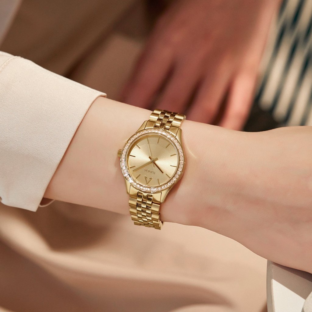 TRNDA Women's Gold Stainless Steel Watch, Gold Dial | TRN-W32G-1