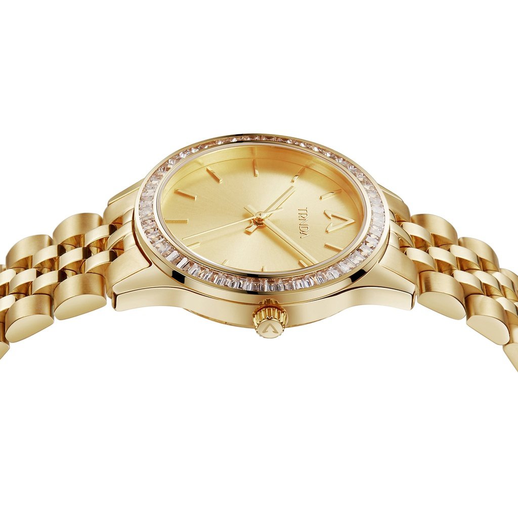 TRNDA Women's Gold Stainless Steel Watch, Gold Dial | TRN-W32G-2