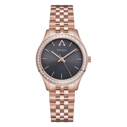 TRNDA Women's Rose Gold Stainless Steel Watch, Gray Dial | TRNDA-32RGA-0