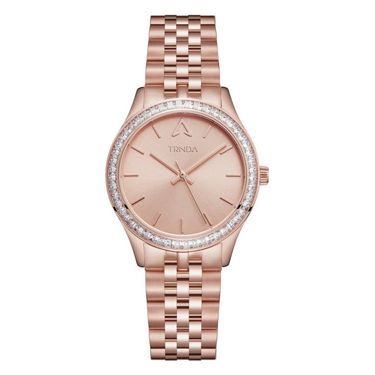 TRNDA Women's Rose Gold Stainless Steel Watch, Round Dial | TR32RG-0