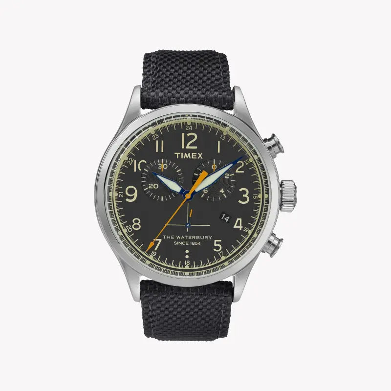 Timex Men's Black Fabric Watch, Silver Case | TW2R38200-0