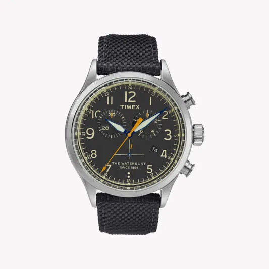 Timex Men's Black Fabric Watch, Silver Case | TW2R38200-0