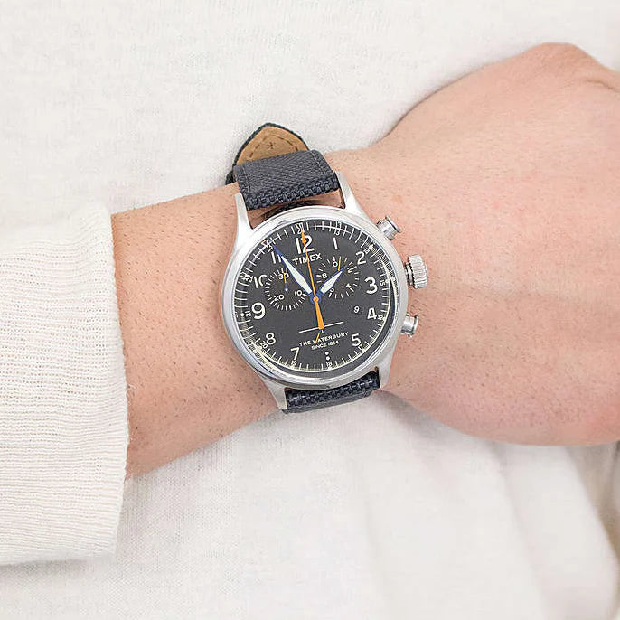 Timex Men's Black Fabric Watch, Silver Case | TW2R38200-3