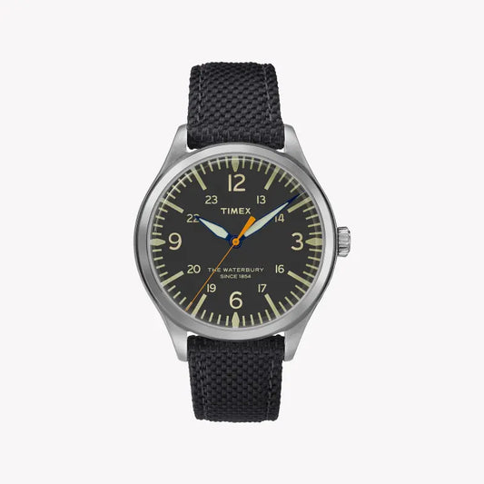Timex Unisex Black Fabric Watch, Silver Stainless Steel Case | TW2R38800-0