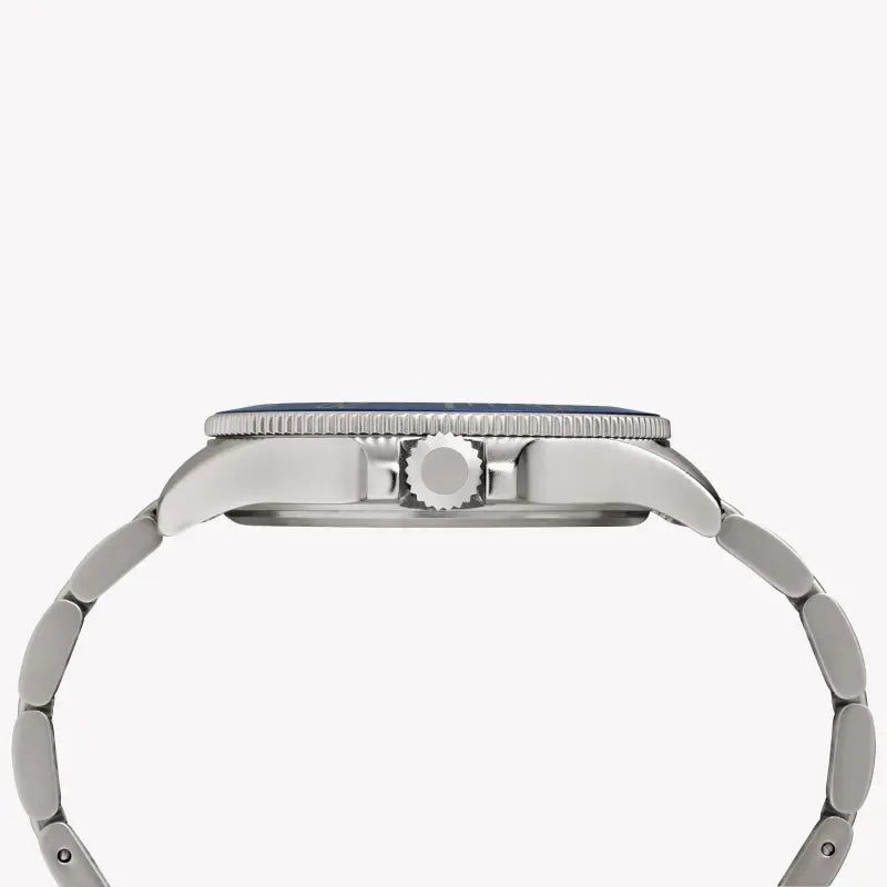 Timex Men's Silver Stainless Steel Watch, Blue Dial | TW2R46000-1