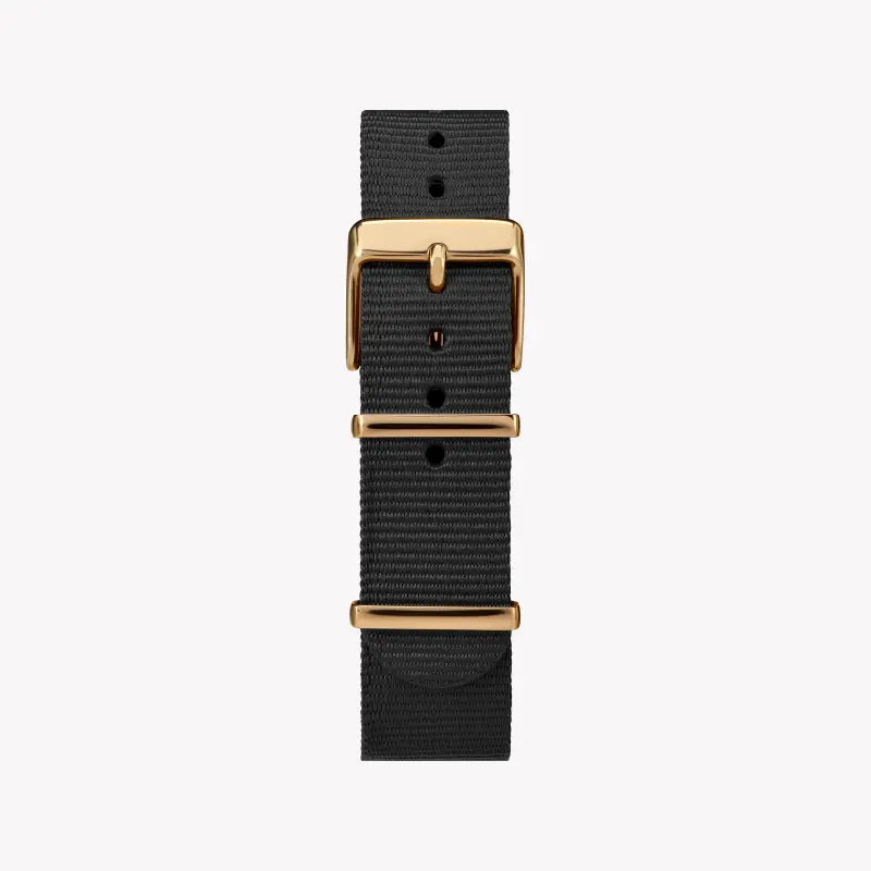 Timex Women's Black Fabric Watch, Brass Gold Case | TW2R49200-2
