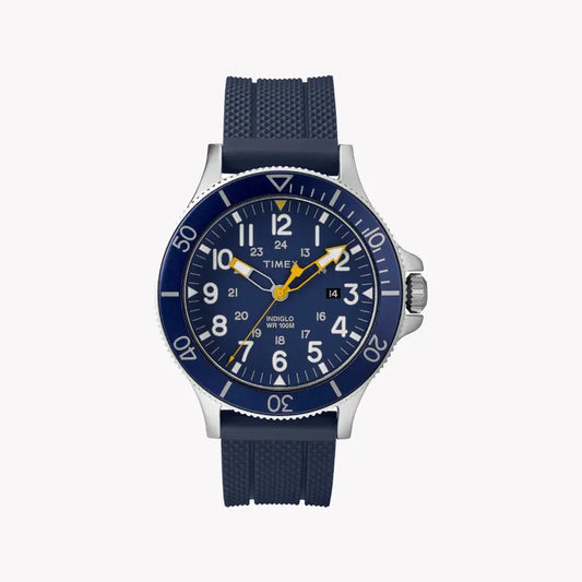 Timex Men's Blue Silicone Watch, Brass Case | TW2R60700-0