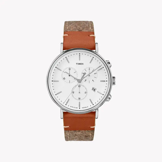 Timex Unisex Tan Fabric Watch, White Dial | TW2R62000-0