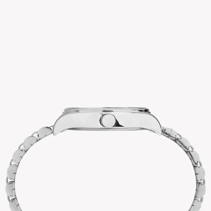 Timex Women's Silver Stainless Steel Watch, White Dial | TW2R69400-1