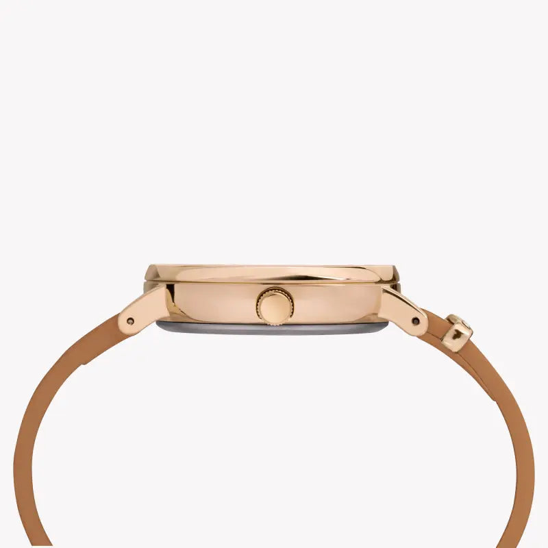 Timex Women's Tan Leather Watch, Off White Dial | TW2R70200-1