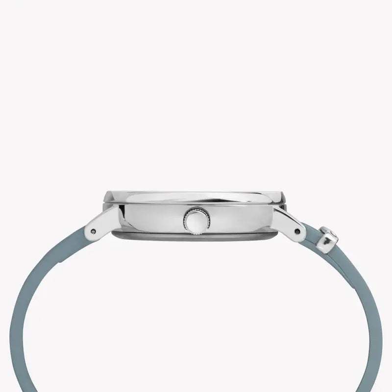 Timex Women's Blue Leather Watch, White Dial | TW2R70300-1