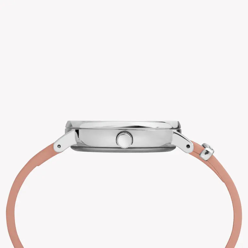 Timex Women's Pink Leather Watch, White Dial | TW2R70400-1