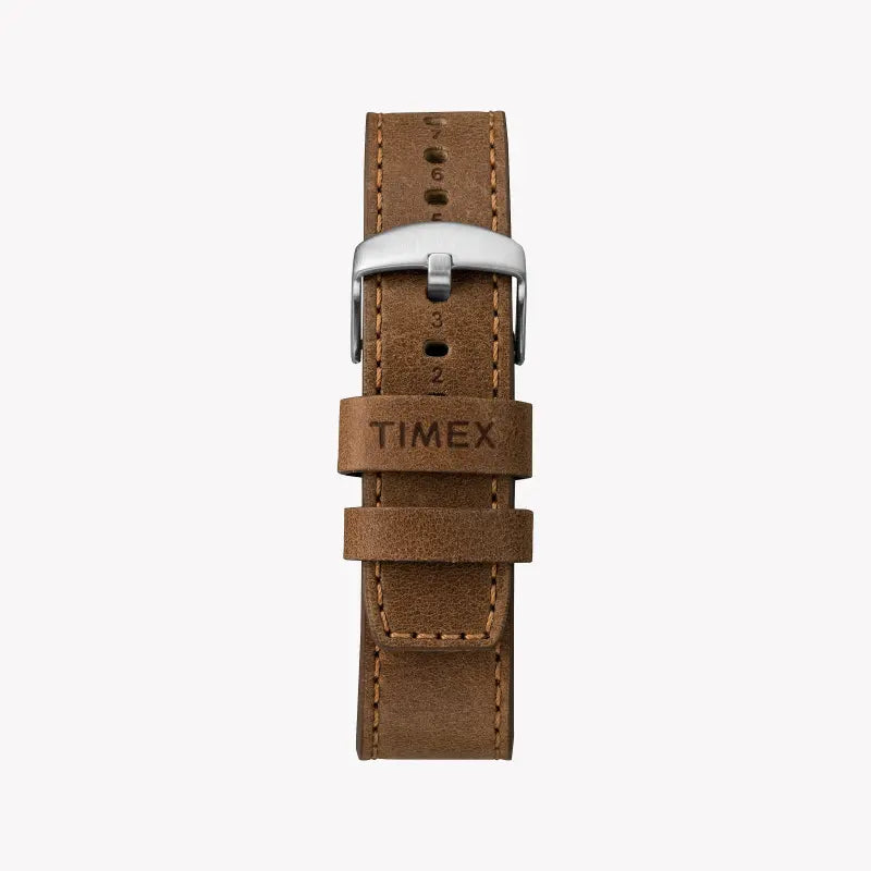 Timex Men's Stainless Steel Watch, Black Dial, Tan Leather | TW2R70900-2