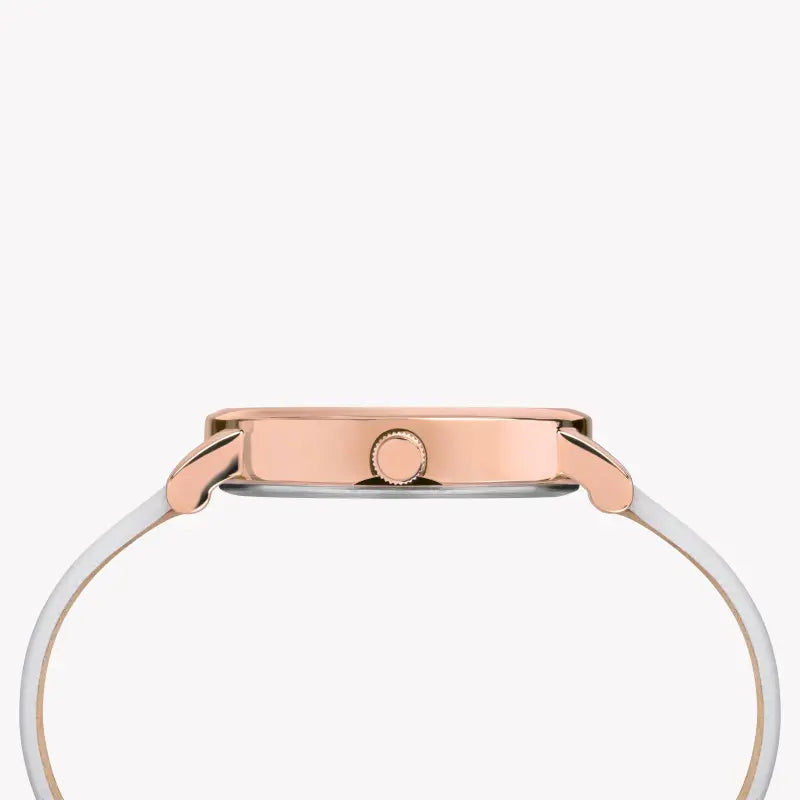 Timex Women's White Leather Watch, Rose Gold Case | TW2R95000-1