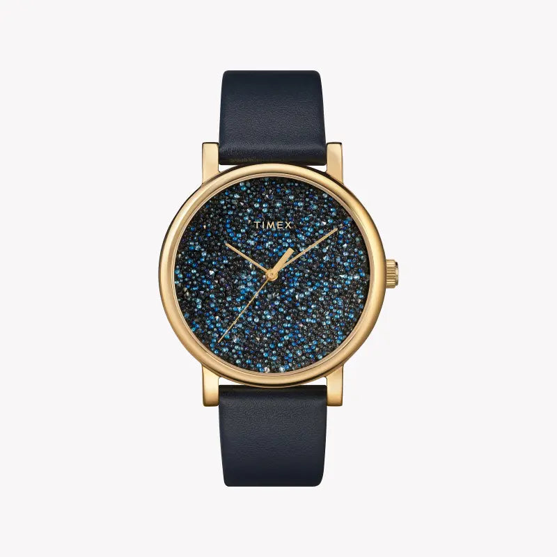 Timex Women's Blue Fabric Watch, Brass Case | TW2R98100-0